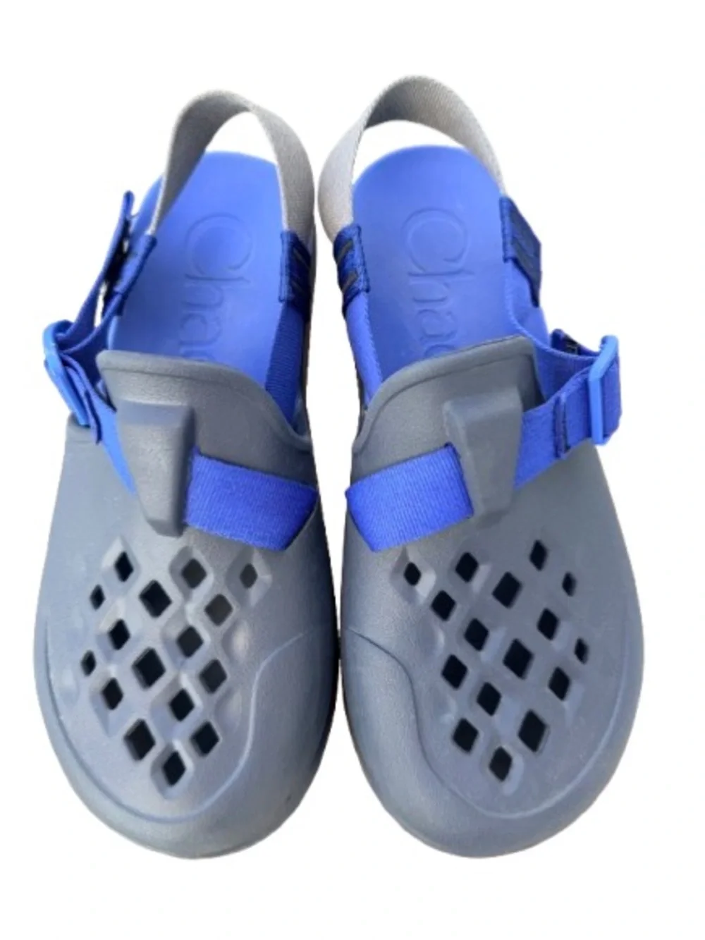 Chaco Chillos Clog Gray Blue Recovery Sandals Slip On Comfort Shoes Size 10